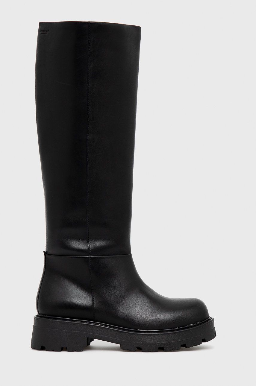 E-shop Kožené kozačky Vagabond Shoemakers Cosmo 2.0 dámské, černá barva, na platformě