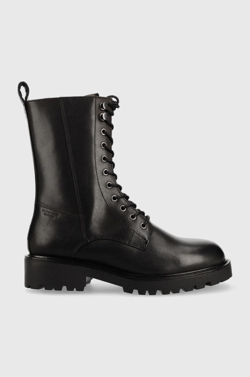 Kožené workery Vagabond Shoemakers Kenova dámské, černá barva, na plochém podpatku, zateplené - čern