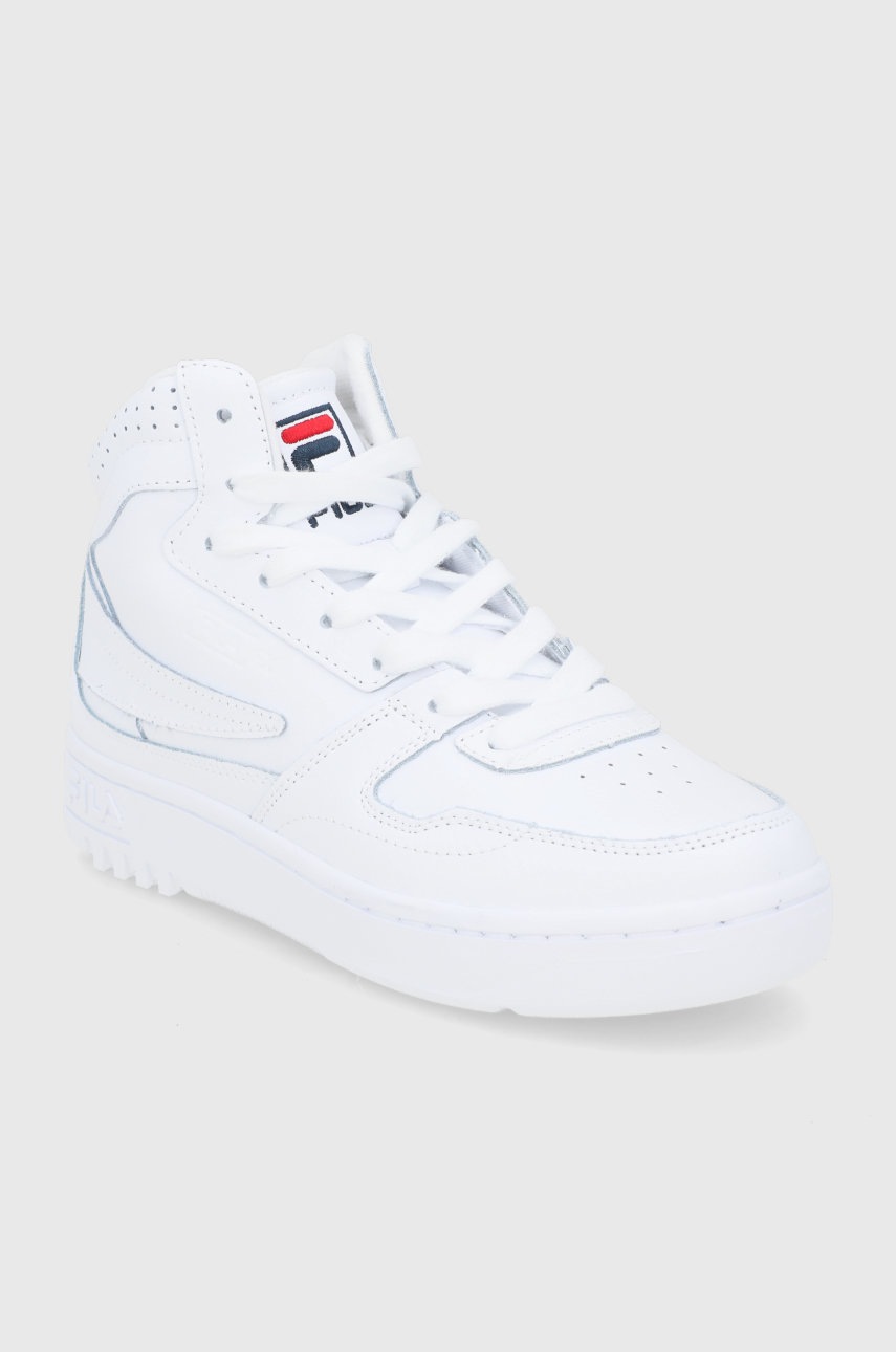 

Кожаные ботинки Fila цвет белый на плоском ходу