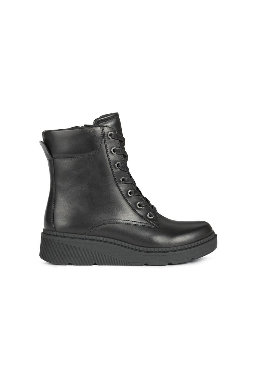 Geox cizme nahala femei, culoarea negru, cu toc plat