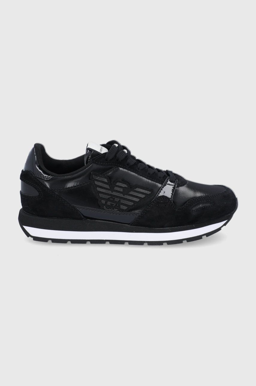 Emporio Armani Pantofi culoarea negru, cu toc plat answear.ro imagine noua 2022