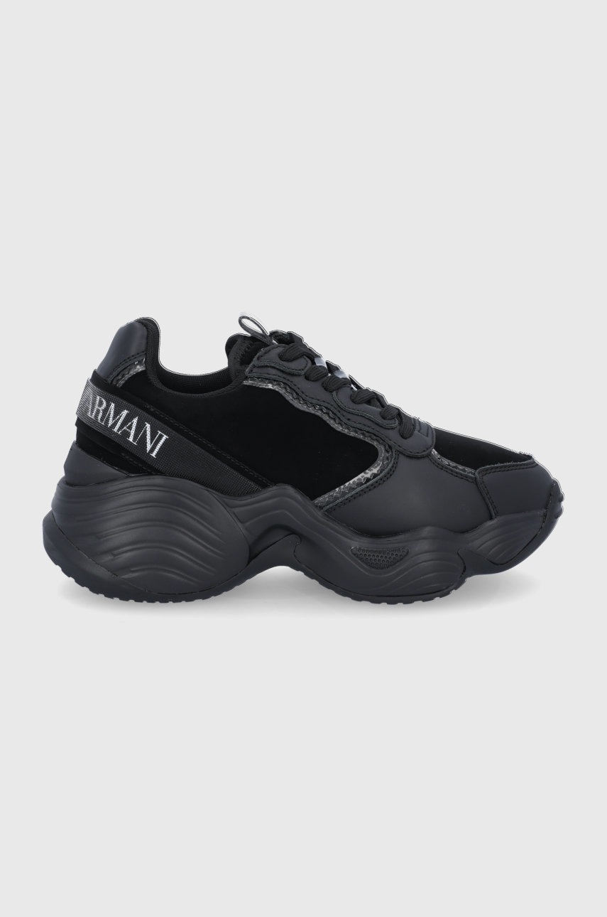 

Обувки Emporio Armani в черно с платформа, Черен