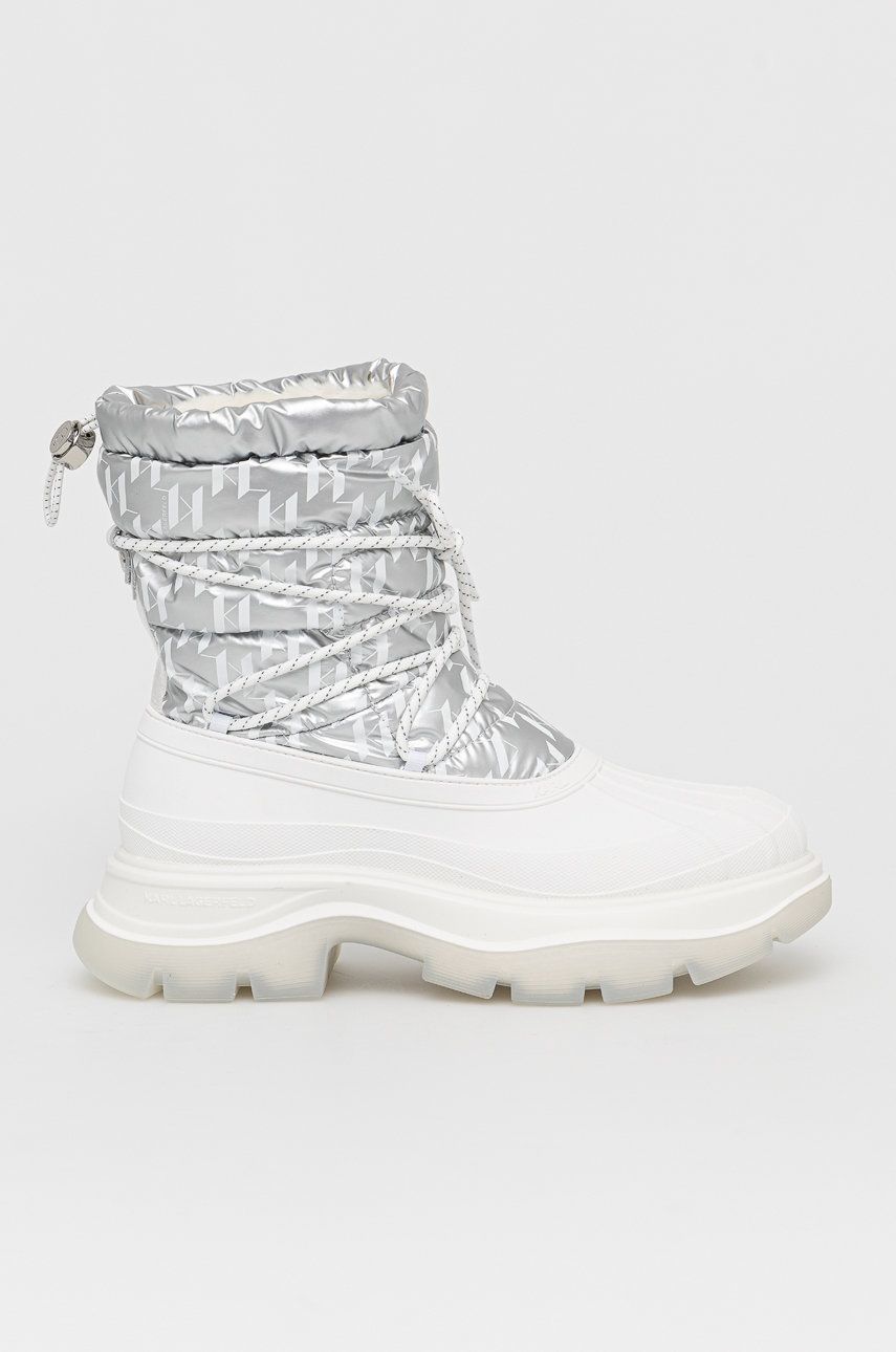 Karl Lagerfeld Cizme de iarnă culoarea argintiu answear.ro