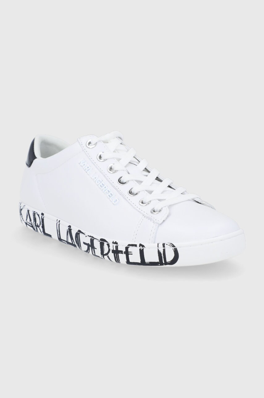 

Шкіряні черевики Karl Lagerfeld колір білий на плоскому ходу