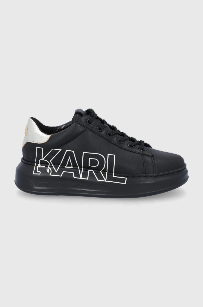 

Кожени обувки Karl Lagerfeld в черно с платформа, Черен