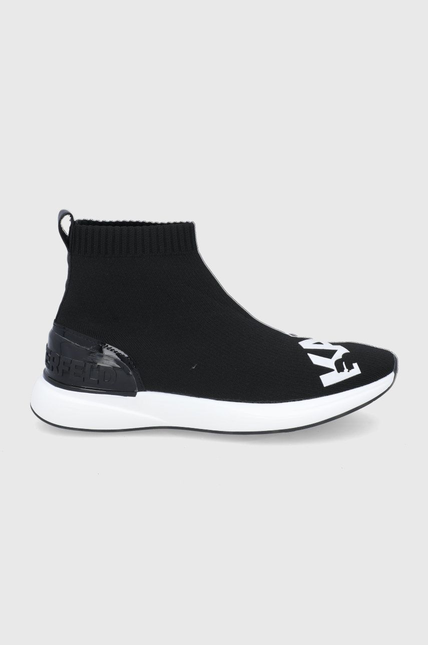 Karl Lagerfeld Pantofi culoarea negru, cu toc plat answear.ro imagine promotii 2022