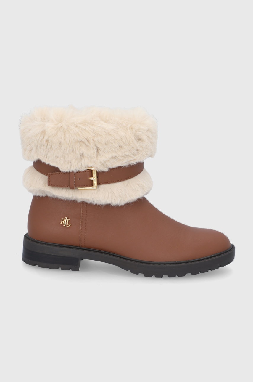 

Черевики Lauren Ralph Lauren EVANSTON жіночі колір коричневий на плоскому ходу злегка утеплена
