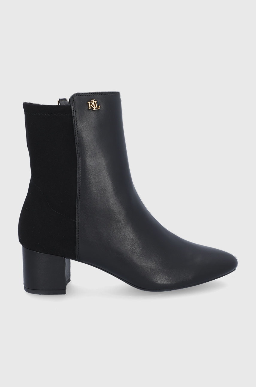 

Боти Lauren Ralph Lauren дамски в черно с висок ток, Черен