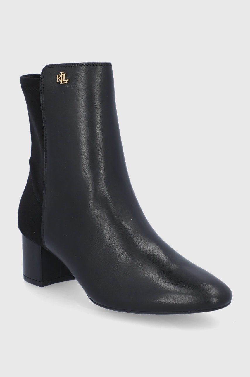 

Черевики Lauren Ralph Lauren жіночі колір чорний каблук блок