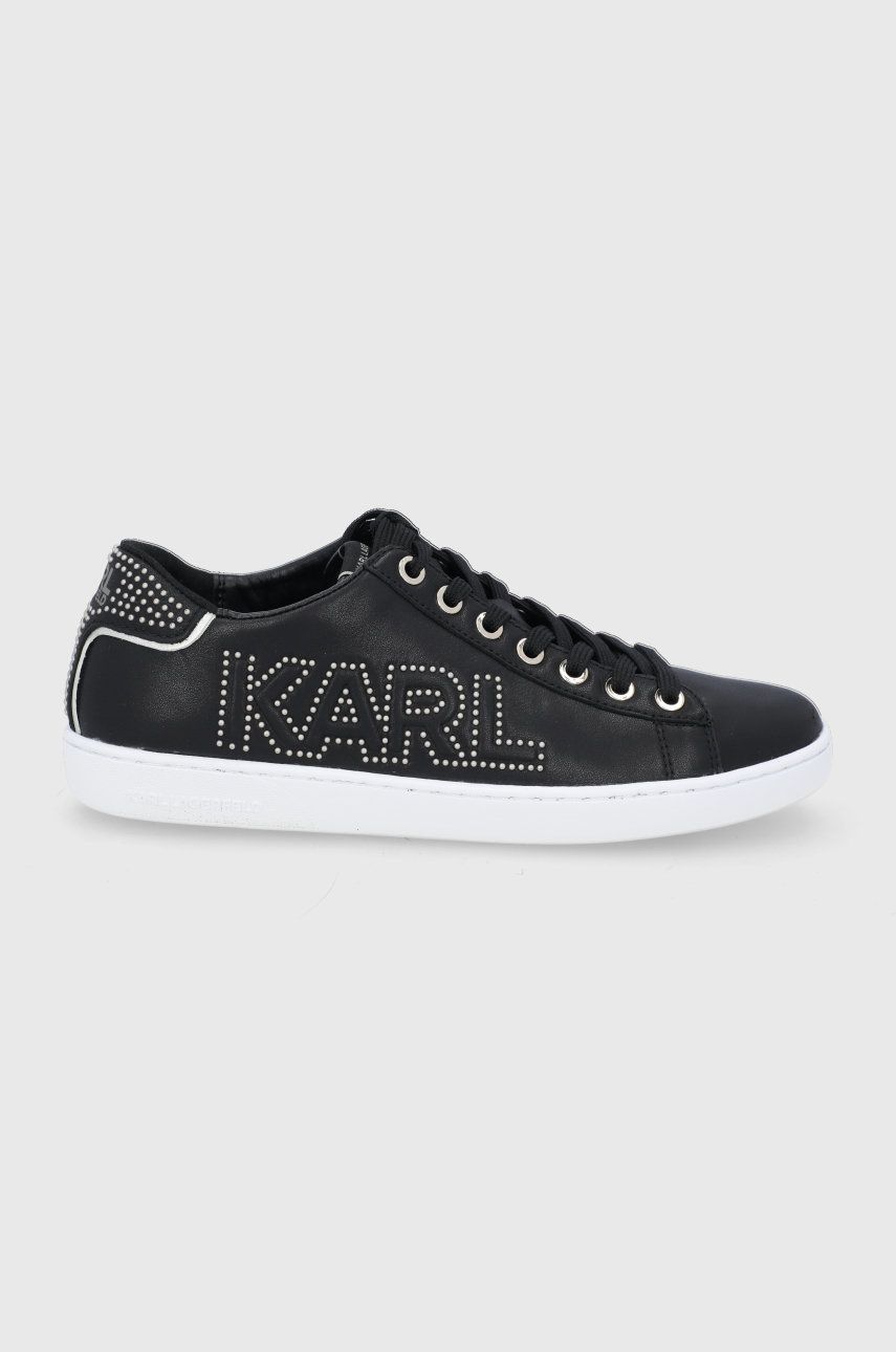 Karl Lagerfeld Ghete de piele Kupsole II culoarea negru, cu toc plat Answear 2023-06-03