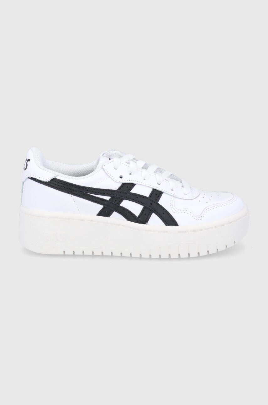 Asics ghete de piele culoarea alb, cu platformă