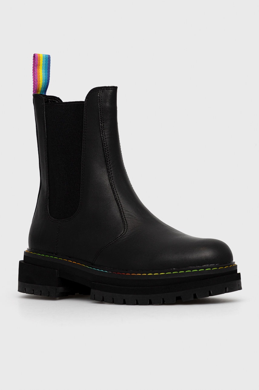 

Шкіряні черевики Kurt Geiger London жіночі колір чорний на платформі