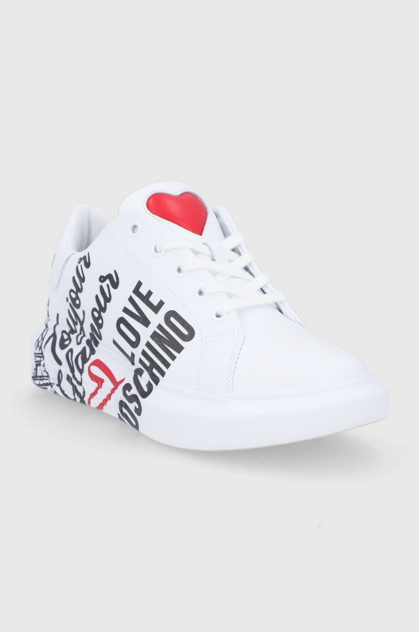 

Черевики Love Moschino колір білий на платформі