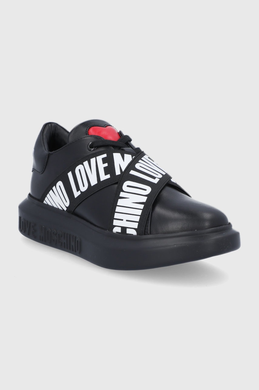 

Черевики Love Moschino колір чорний на платформі
