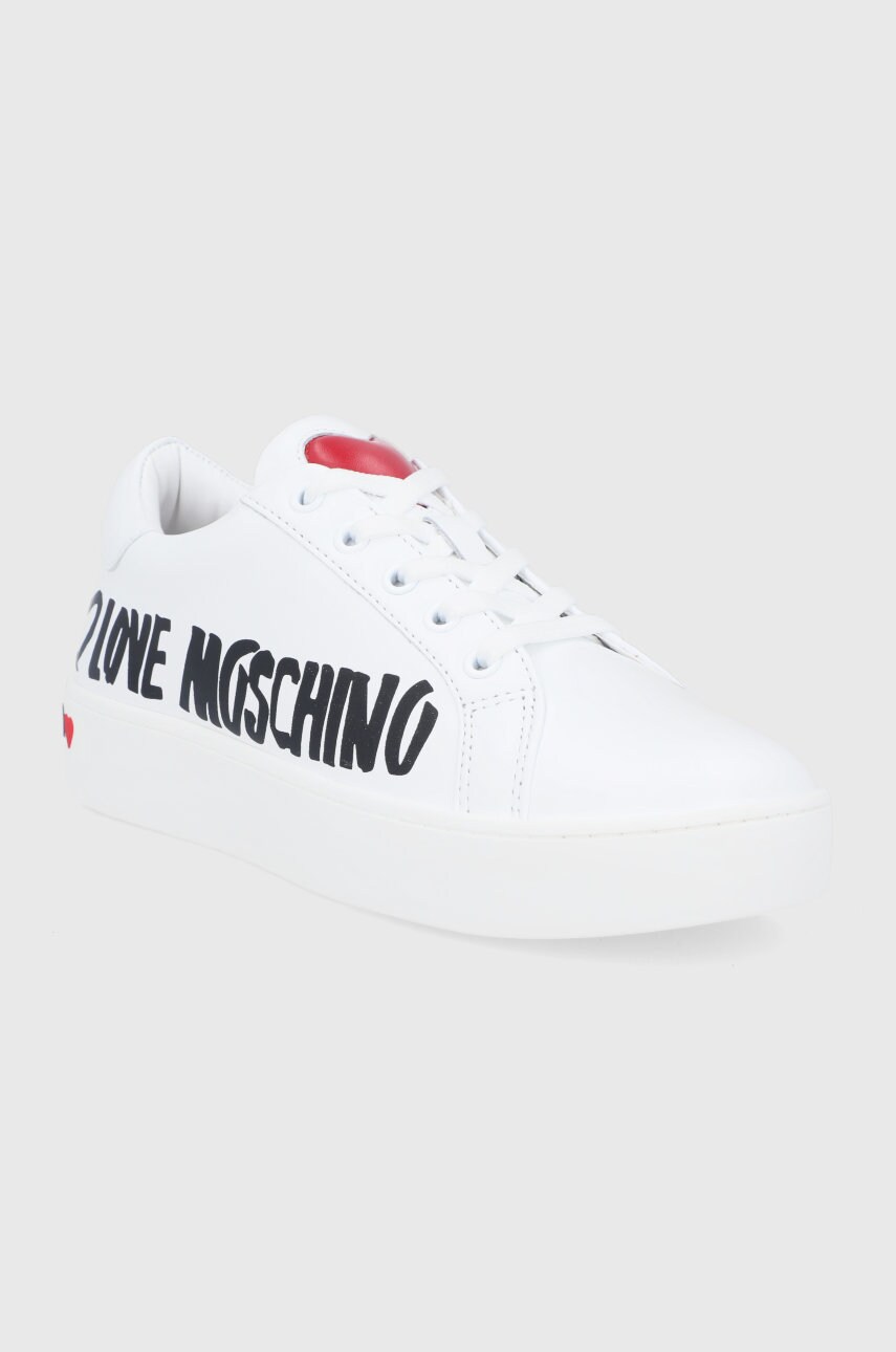 

Черевики Love Moschino колір білий на платформі