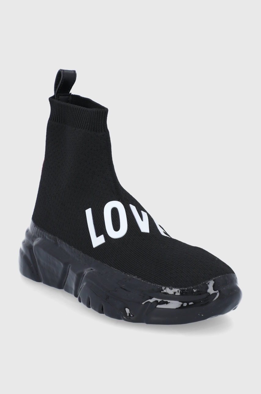 

Черевики Love Moschino колір чорний на платформі