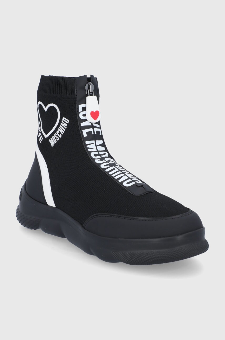 

Черевики Love Moschino колір чорний на платформі
