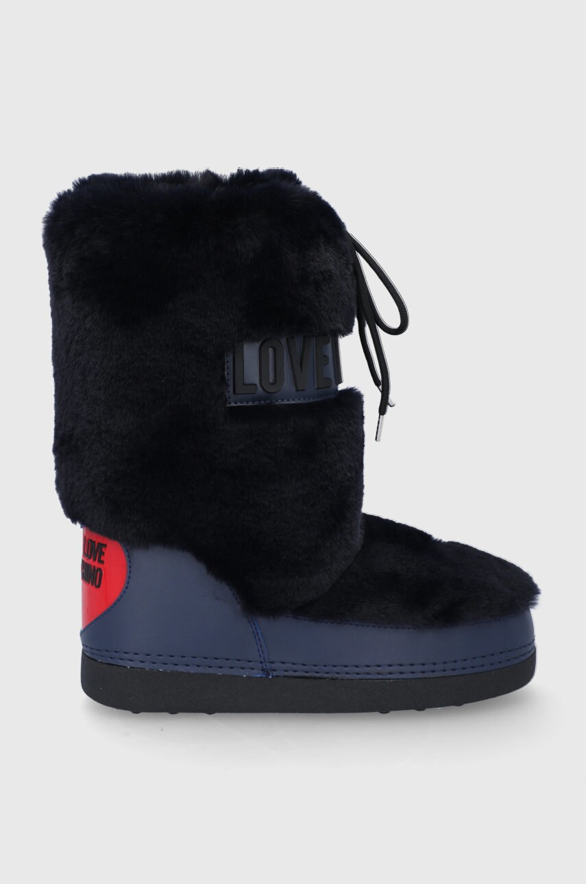Love moschino cizme de iarnă culoarea albastru marin