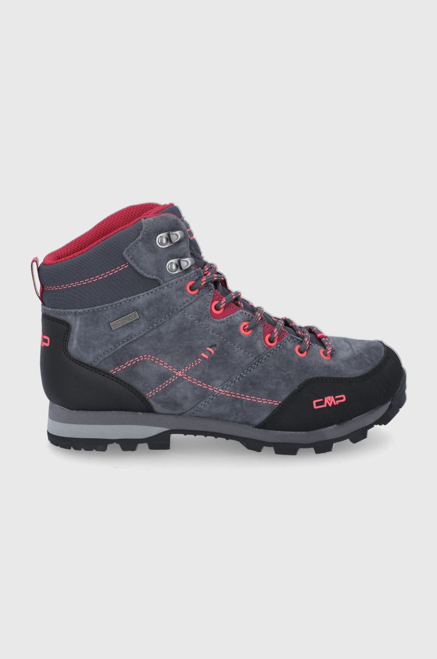 Boty CMP ALCOR MID WMN TREKKING SHOE WP dámské, šedá barva - šedá -  Svršek: Umělá hmota