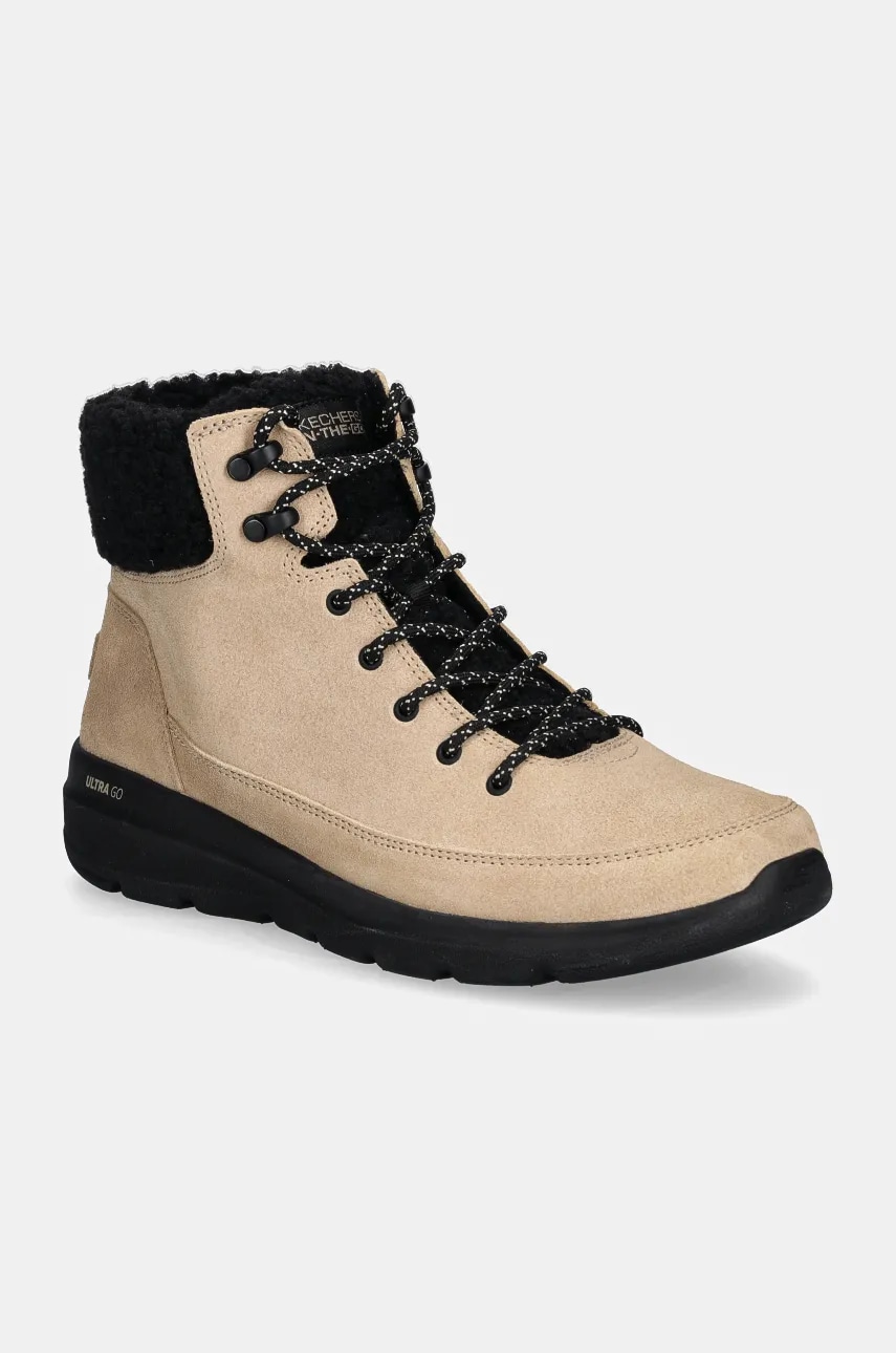 Skechers cizme de zapada din piele intoarsa GLACIAL ULTRA WOOD culoarea negru, 16677 Skechers cizme de zapada din piele intoarsa GLACIAL ULTRA WOOD culoarea negru, 16677