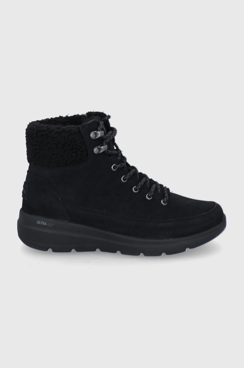 

Велурени апрески Skechers в черно, Черен