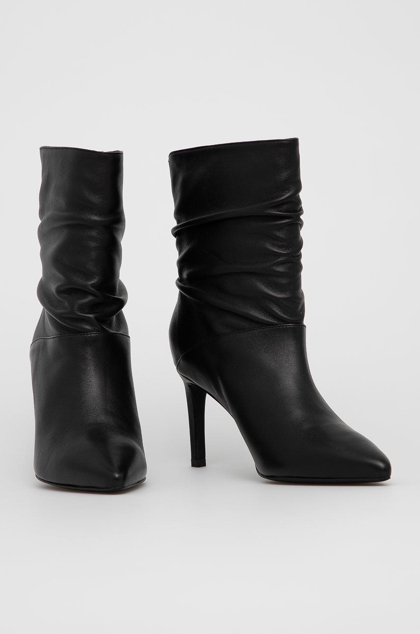 

Кожаные полусапожки AllSaints Olia женское цвет чёрный на шпильке