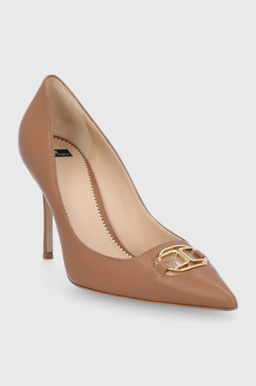 

Кожаные туфли Elisabetta Franchi цвет коричневый