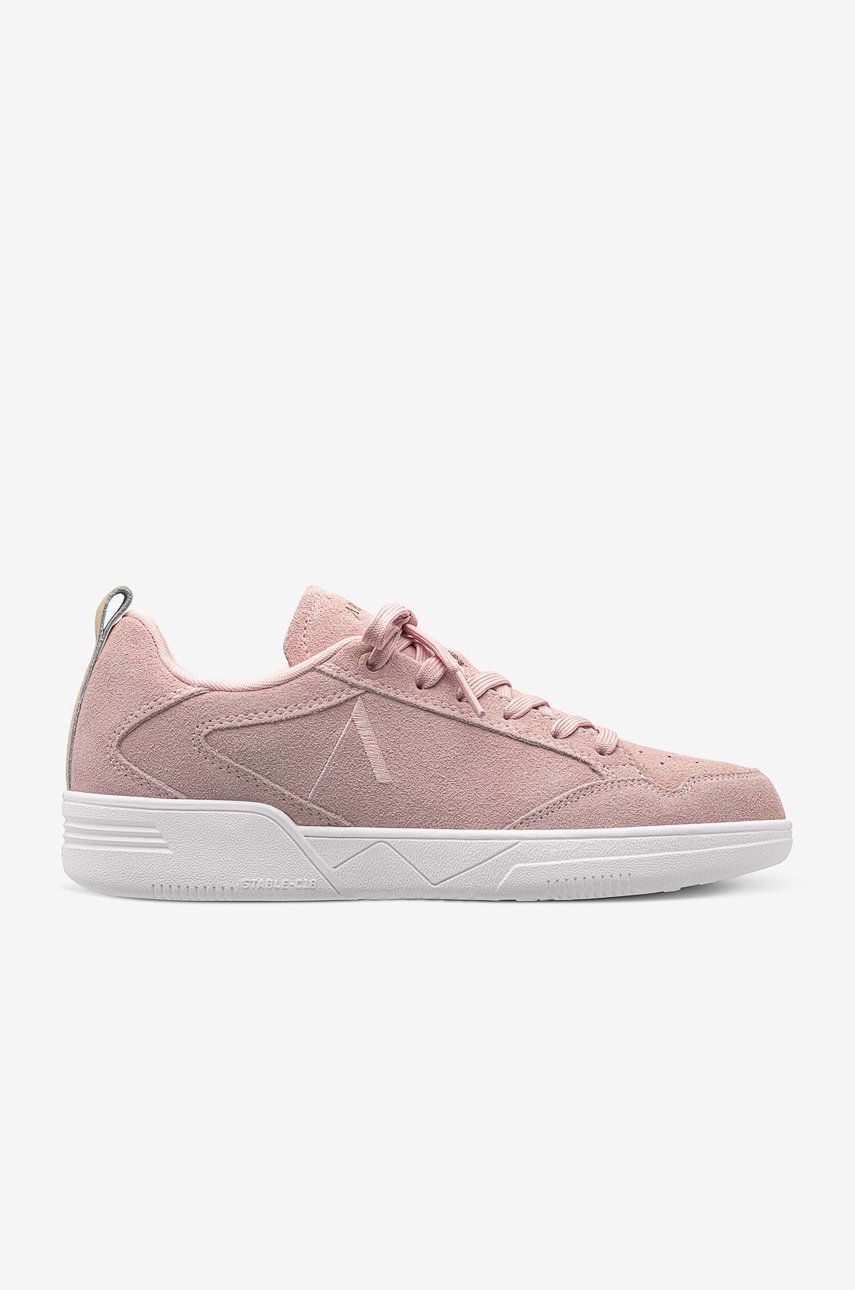 Arkk Copenhagen Pantofi de piele întoarsă culoarea roz, cu toc plat answear.ro