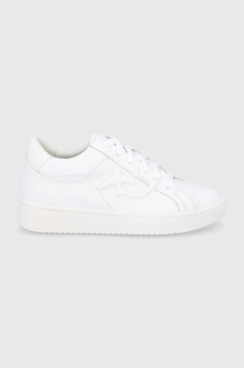 

Кожени обувки Pinko в бяло с равна подметка, Бял