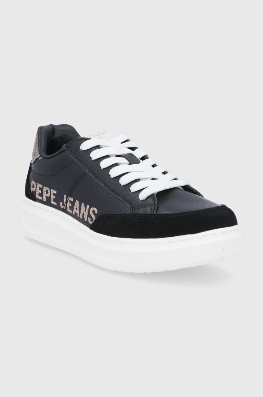 

Кожаные ботинки Pepe Jeans Abbey Willy цвет чёрный на платформе