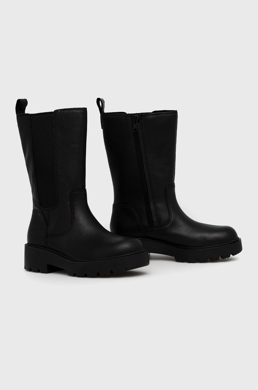 

Кожаные полусапоги UGG Holzer женские цвет чёрный на платформе слегка утеплённый