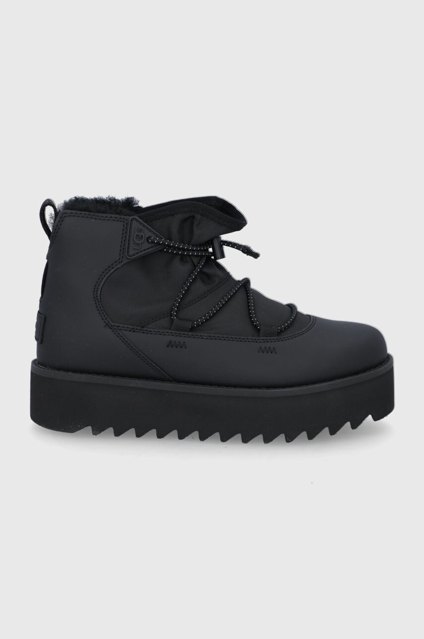 Ugg cizme de iarnă classic rising toggle culoarea negru