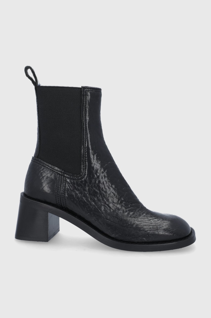 Bimba y lola cizme femei, culoarea negru, cu toc drept, izolat