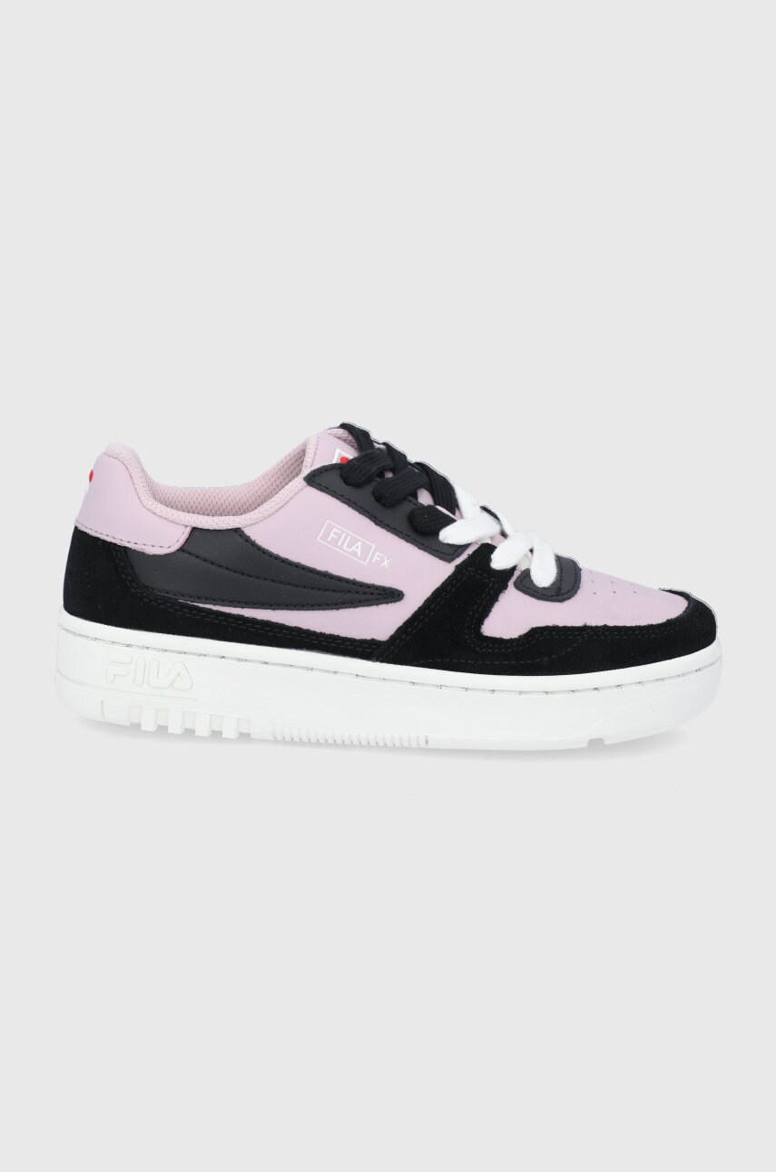 Fila ghete de piele fxventuno cb low wmn culoarea violet, cu platformă