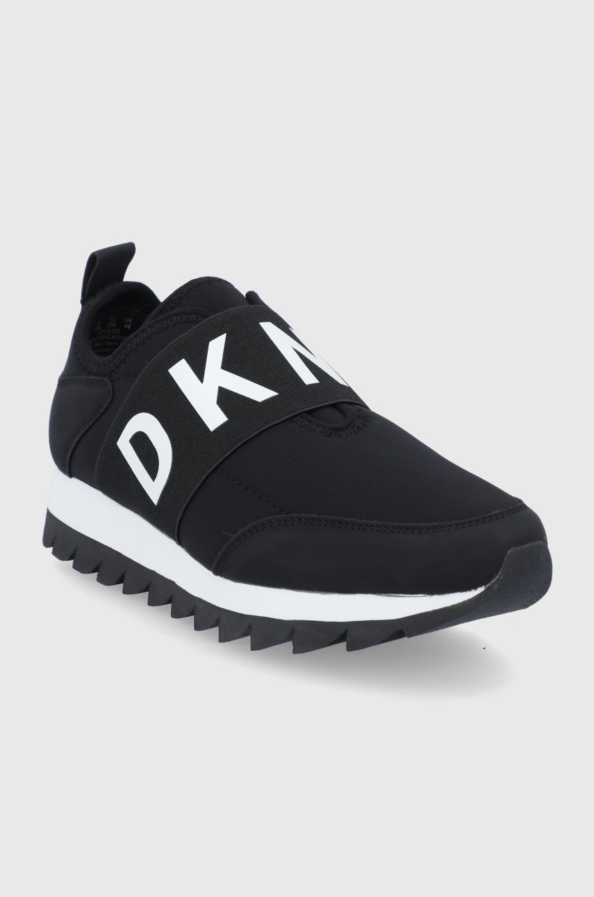 

Черевики Dkny колір чорний на плоскому ходу