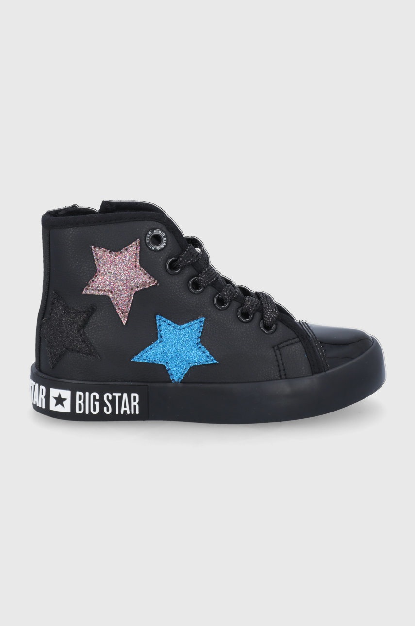 

Детски високи кецове Big Star в черно, Черен