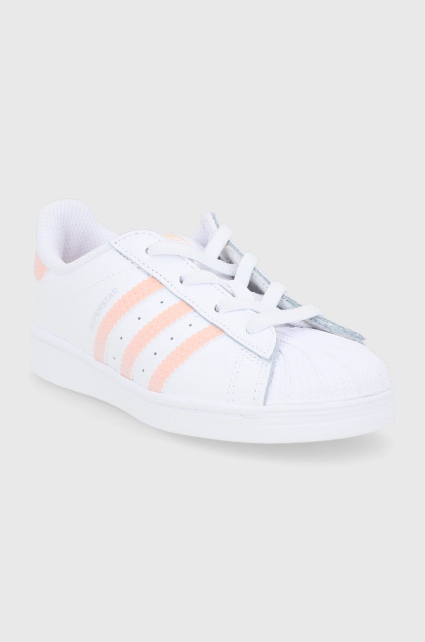 

Дитячі черевики adidas Originals SUPERSTAR I EL колір білий