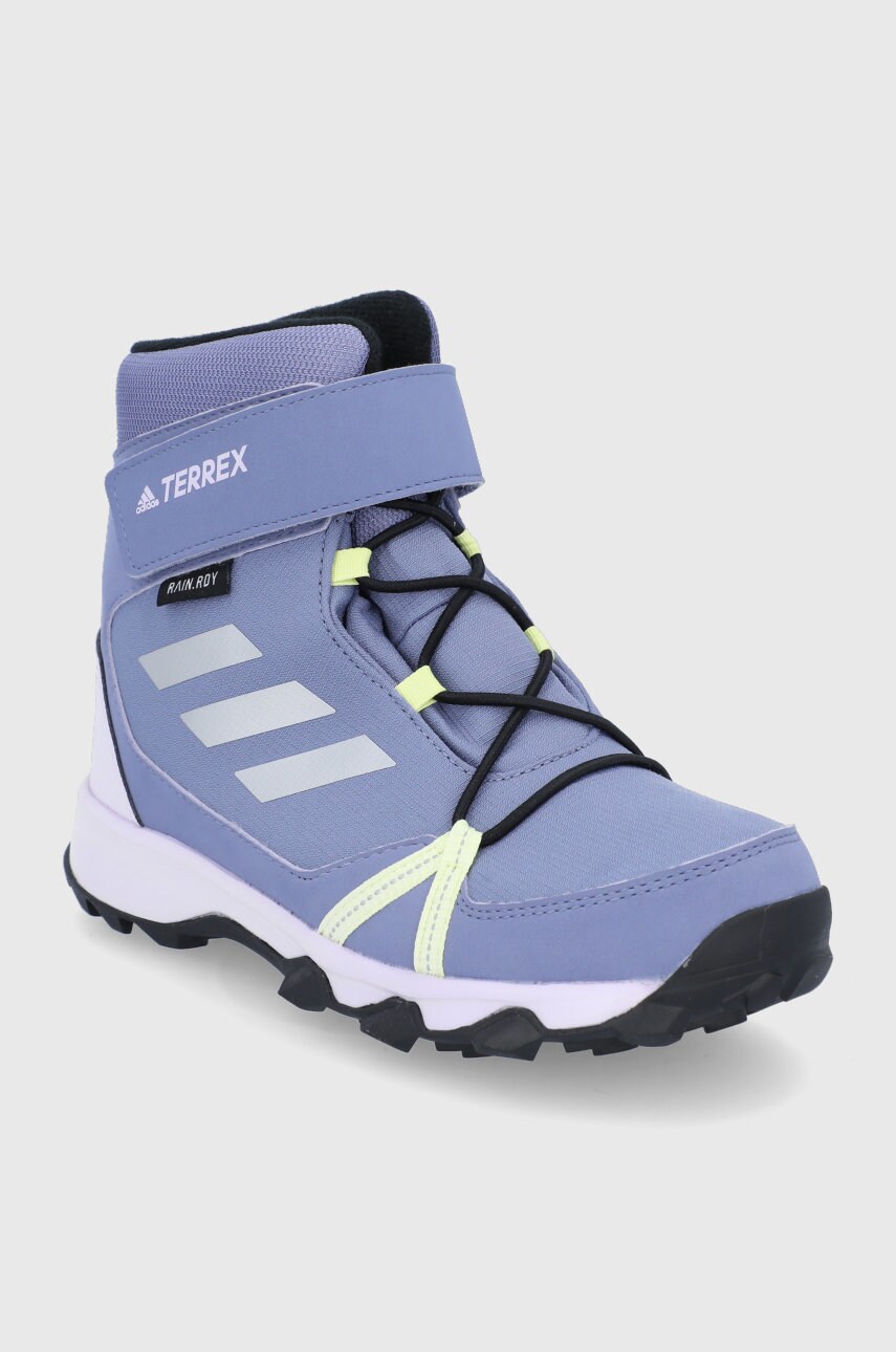 

Дитячі чоботи adidas Performance FZ2601 колір фіолетовий