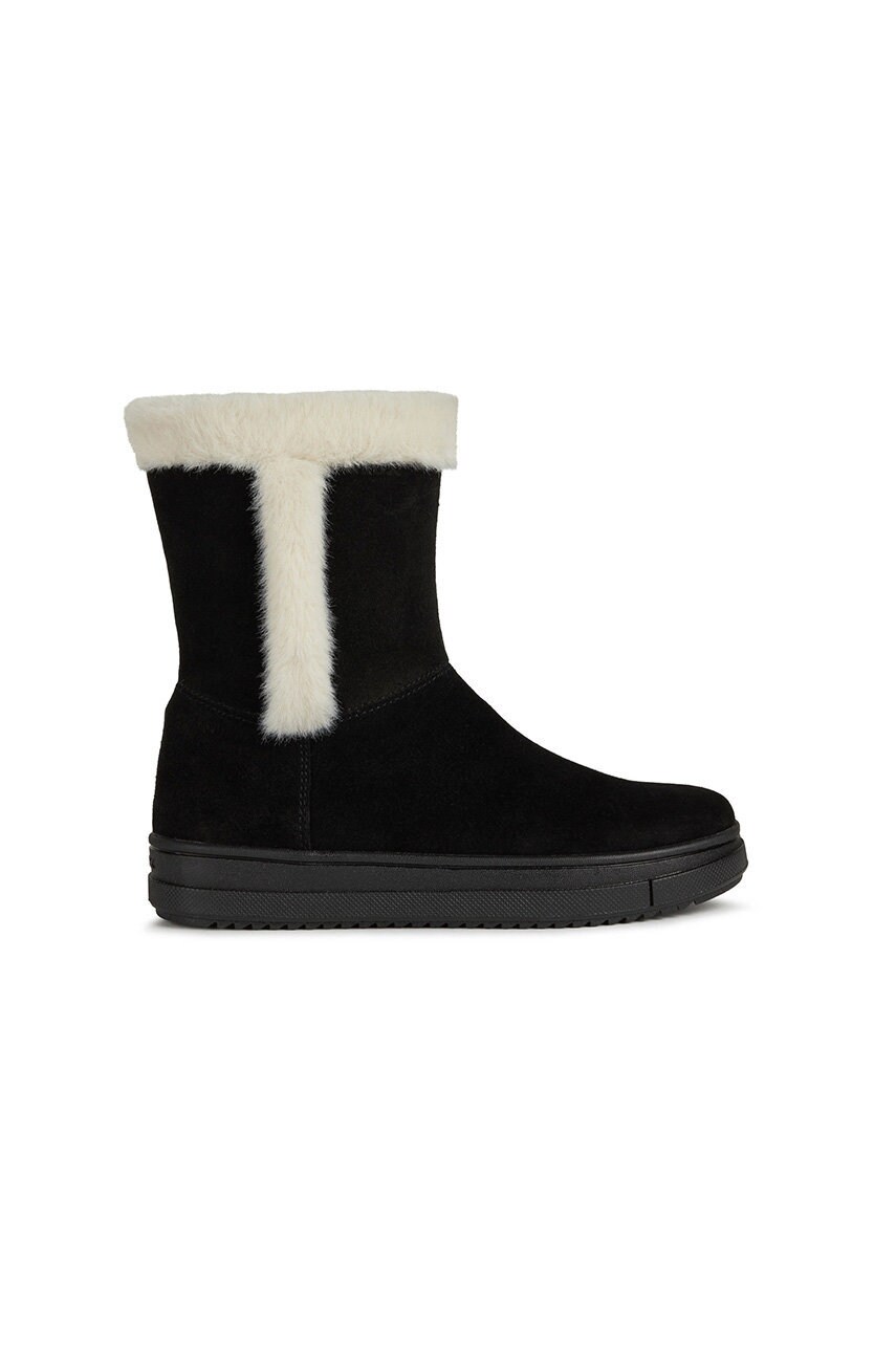 Geox pantofi din piele întoarsă pentru copii culoarea negru