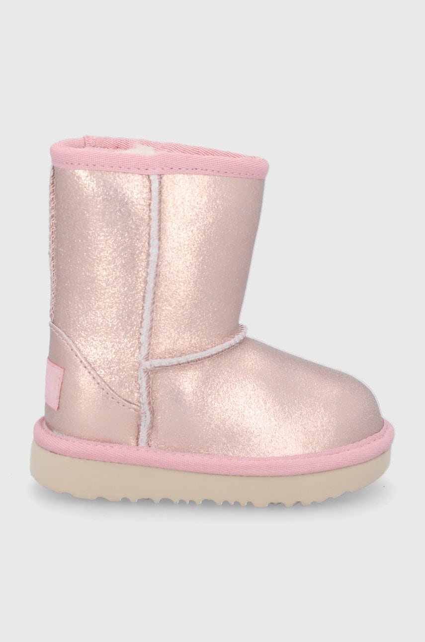 Ugg ghete de zapada din piele pentru copii culoarea auriu