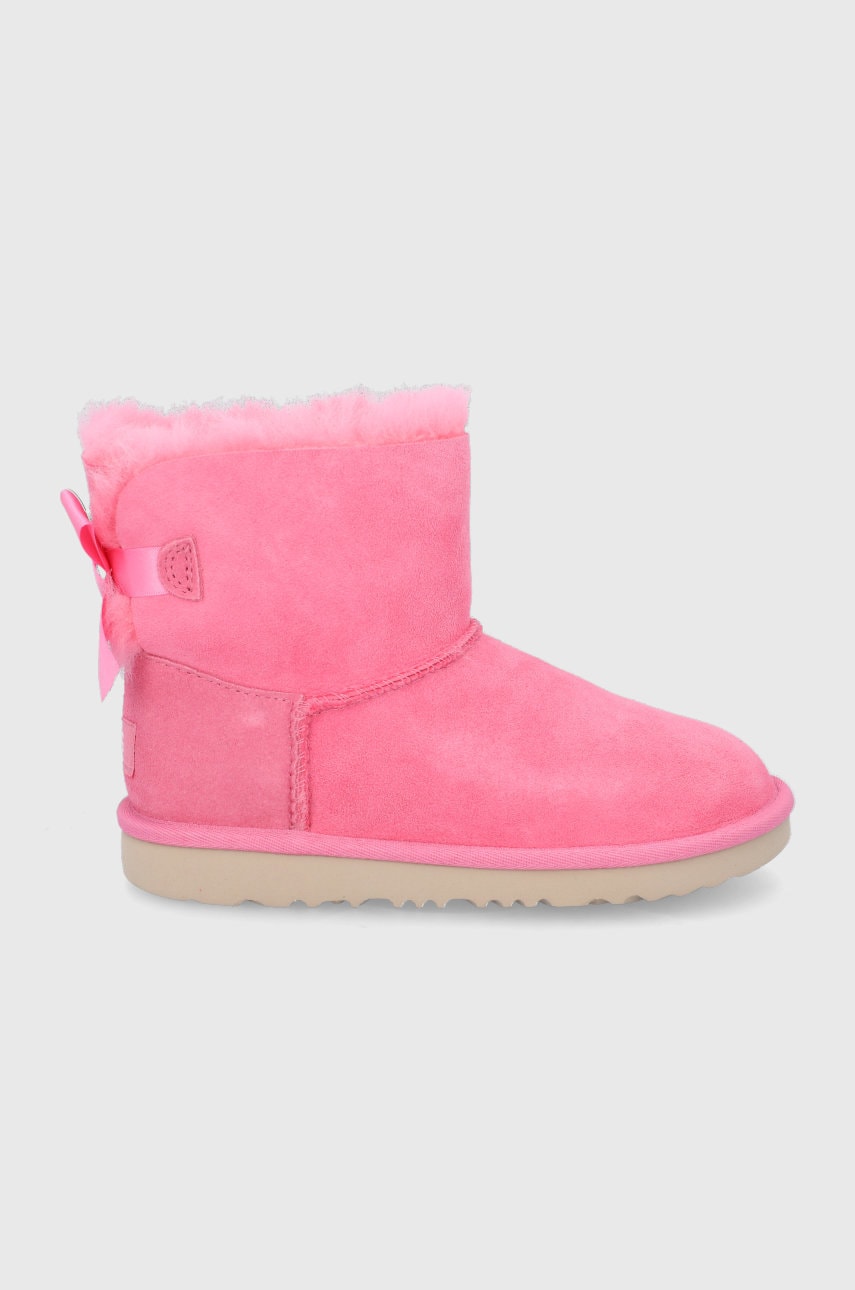 Ugg cizme de zapada din piele întoarsă bailey bow ii mini culoarea roz