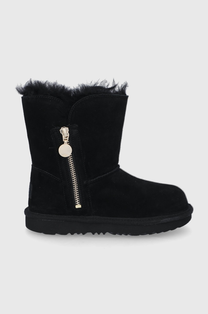 Ugg cizme de zapada din piele întoarsă bailey zip short culoarea negru