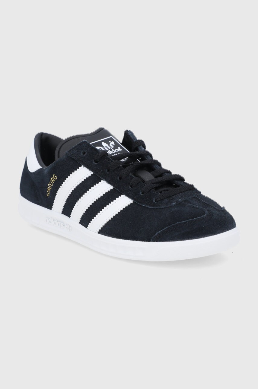 

Детские замшевые кроссовки adidas Originals Hamburg H06605 цвет чёрный