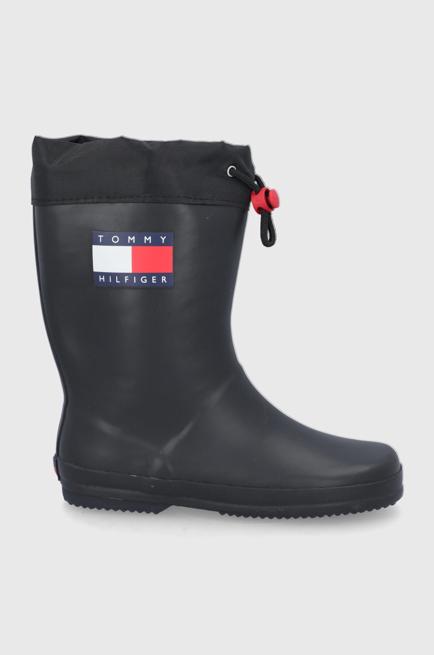 

Детски гумени ботуши Tommy Hilfiger в черно, Черен