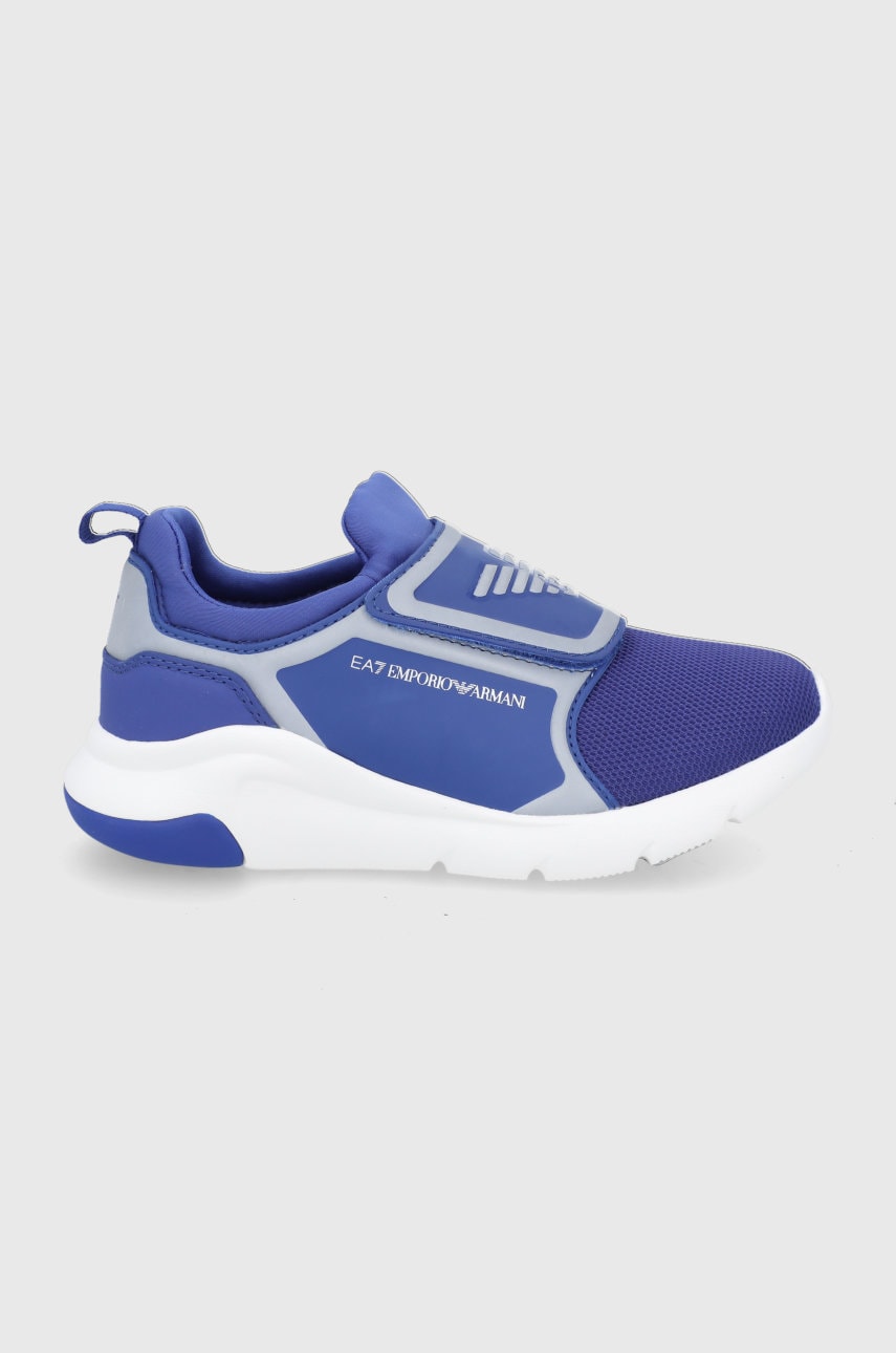 Ea7 emporio armani pantofi copii culoarea albastru marin