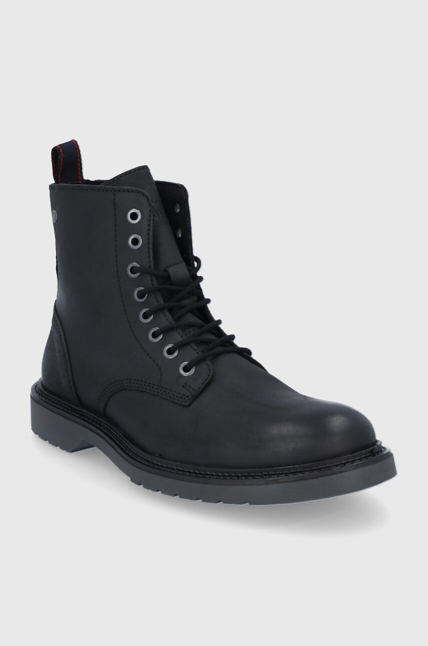 

Кожаные ботинки Jack & Jones мужские цвет серый