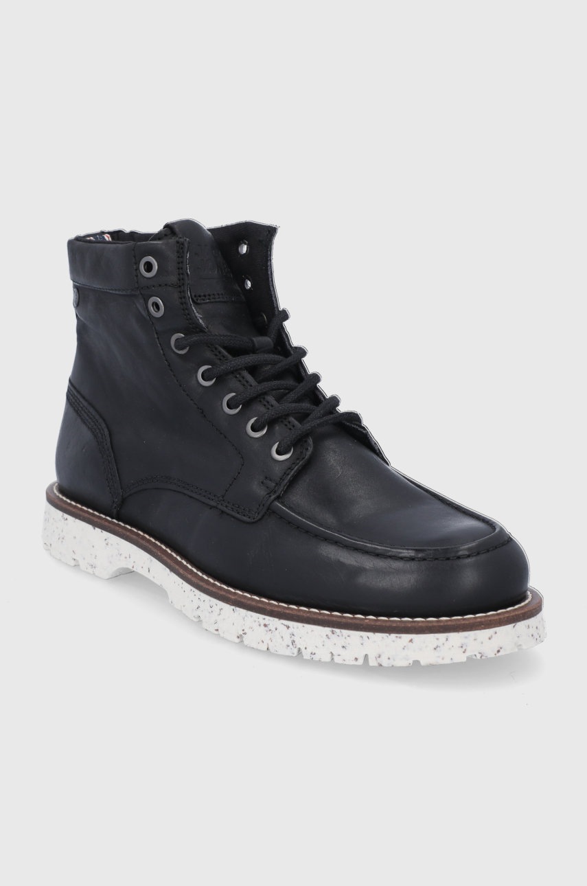 

Кожаные ботинки Jack & Jones мужские цвет серый