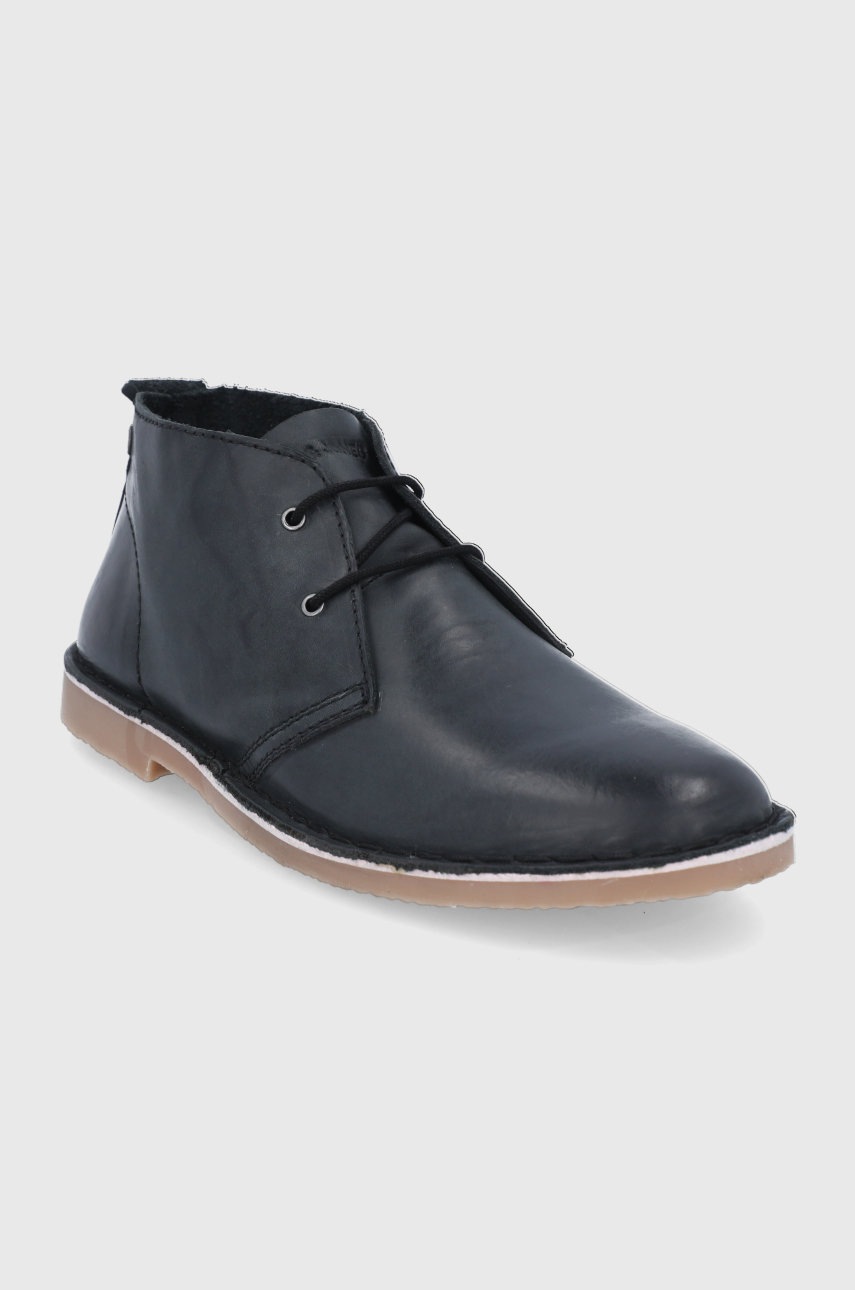 

Кожаные ботинки Jack & Jones мужские цвет серый