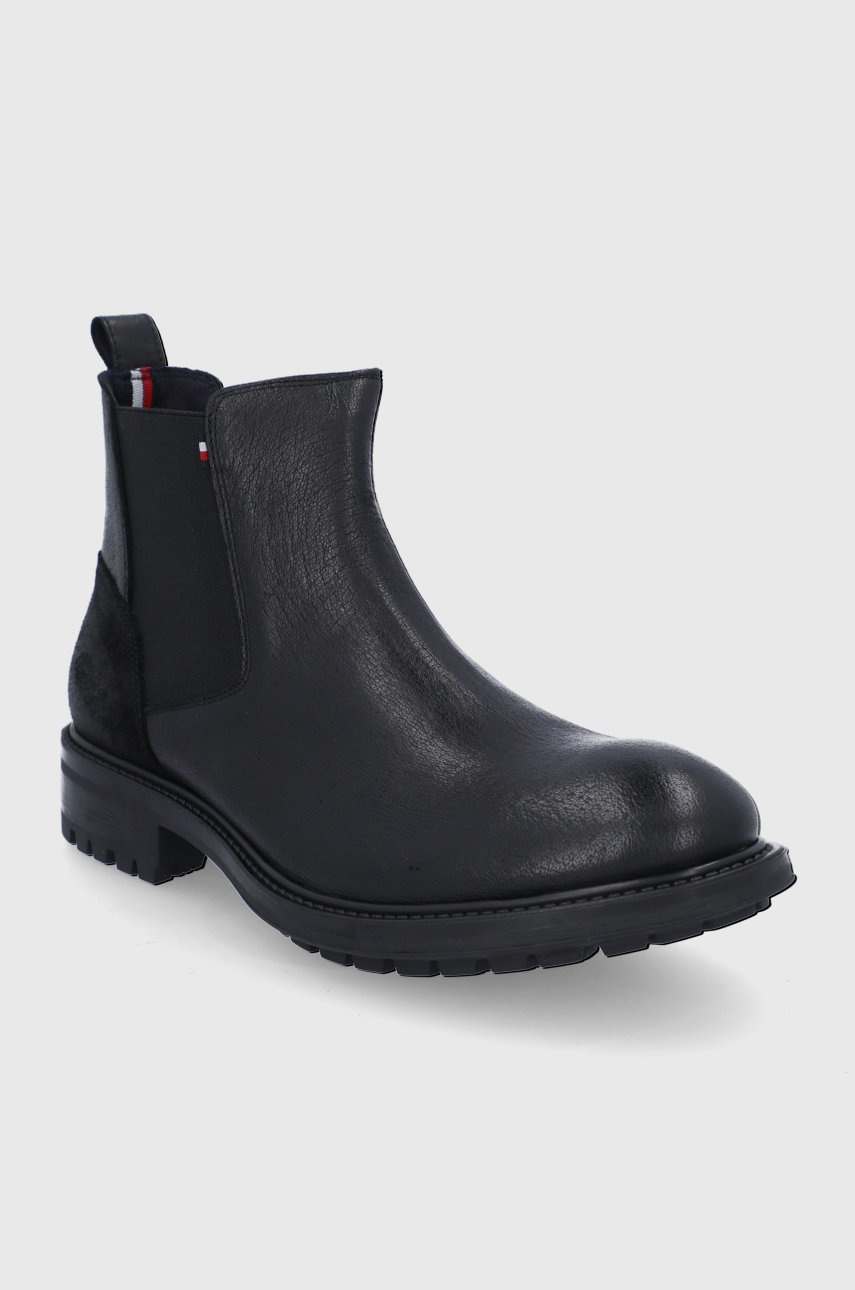 

Кожаные полусапоги Tommy Hilfiger мужские чёрный