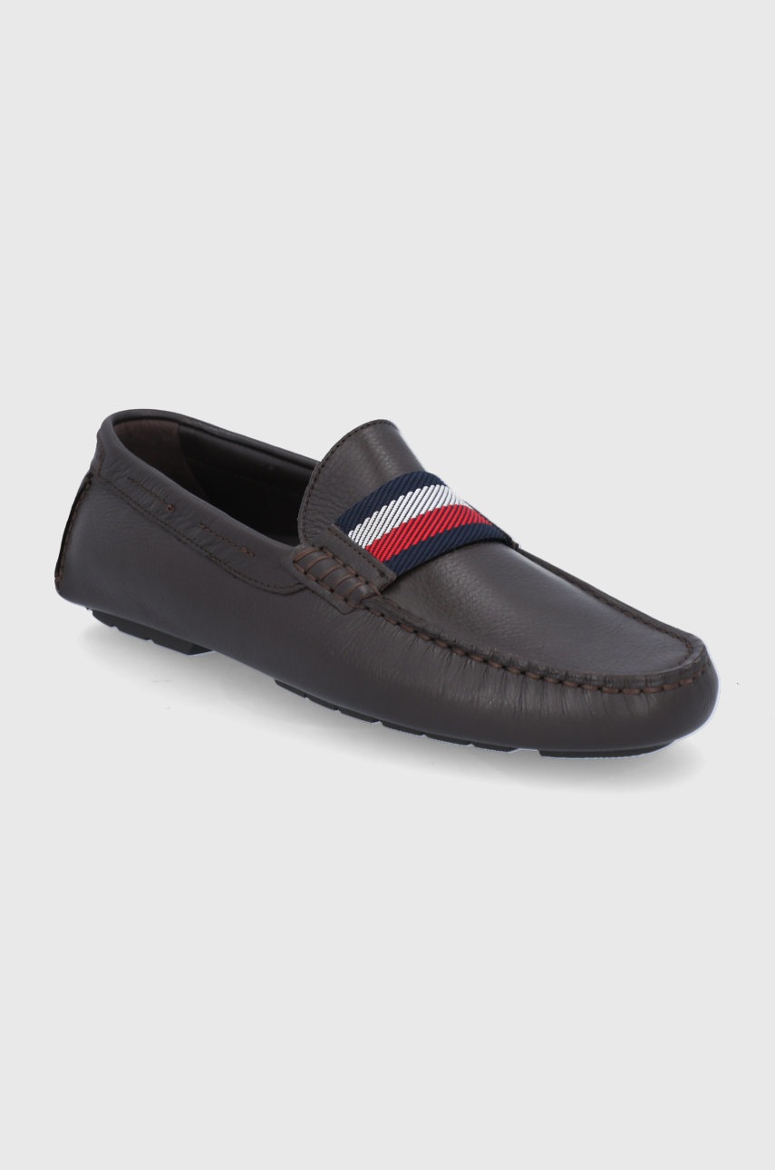 

Кожаные мокасины Tommy Hilfiger мужские цвет коричневый